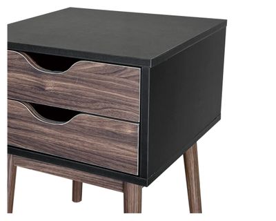 Imagen 2 del producto Velador Florencia 2 cajones caoba/negro
