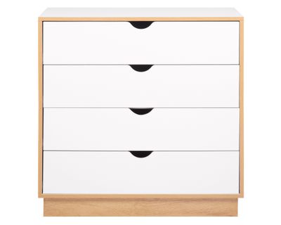 Cómoda Loto blanco/natural 80x80x38 cm 4 cajones