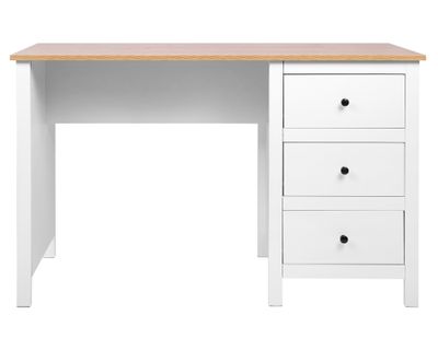 Escritorio Provenzal blanco/natural 75x120x55 cm 3 cajones