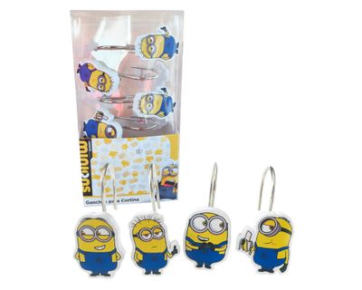 Pack 12 Ganchos de cortina de baño Minions