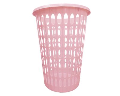 Canasto de ropa sin tapa rosado 50 litros
