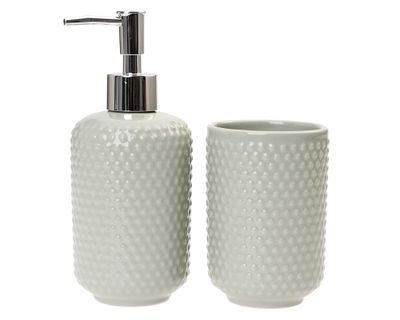 Set accesorios de baño 2 piezas Puntos blanco