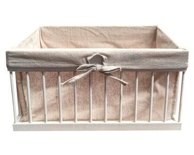 Caja multiuso con tela M blanco 20x30x16 cm