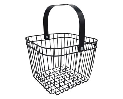Canasto metal multiuso 24x18cm negro
