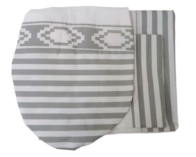 Set baño microfibra rayas gris