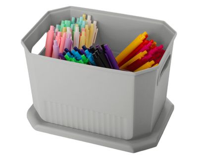 Imagen 2 del producto Caja organizadora Octagonal gris 16x25x18 cm