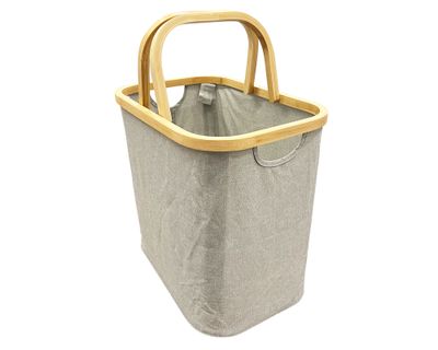 Canasto ropa nórdica con asas gris 16x26x38 cm