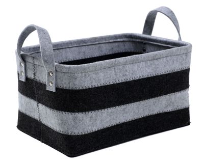 Canasto con asas fieltro bicolor 16x20x20 cm
