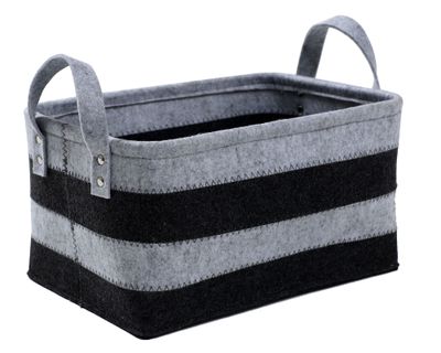 Canasto con asas fieltro bicolor 18x33x23 cm