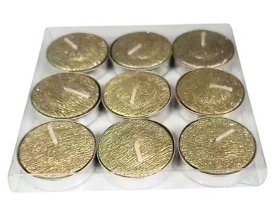 Vela T-light 9 unidades dorado