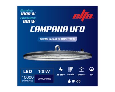 Imagen 2 del producto Campana LED 100 W 1 luz fría gris