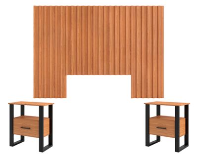 Respaldo TW151 + 2 veladores f37 café