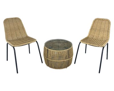 Set conversación 2 personas Ratán natural fiber