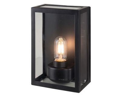 Aplique muro Varina glass E27 1L negro