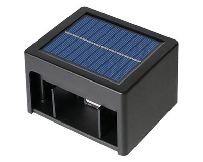 Aplique LED solar 2L abatible negro