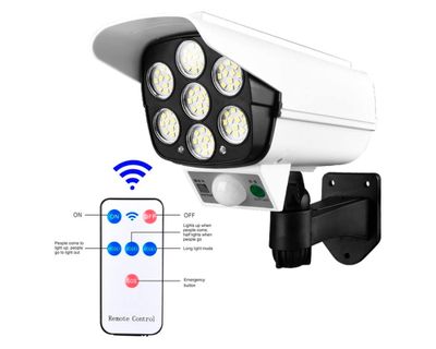 Imagen 2 del producto Aplique LED solar Cámara Vigilancia con control remoto blanco