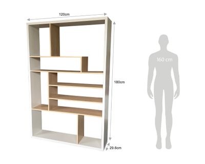 Imagen 2 del producto Librero Antonia blanco/natural 180x120x29.6 cm