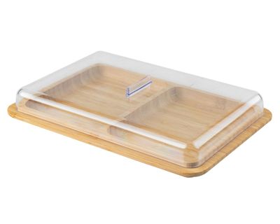 Contenedor jamón/queso doble 300 g PFB 200 NT bambú