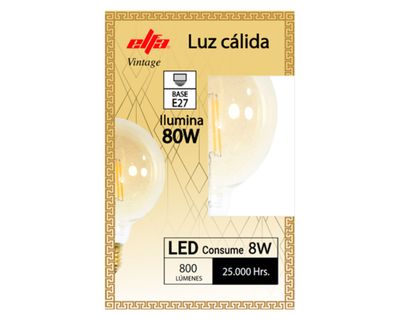 Imagen 2 del producto Ampolleta led 8W E27 luz cálida G95 Filamento