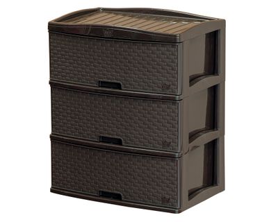 Cajonera Kusi café ratán 3 cajones