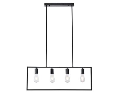 Lámpara colgar Marco 4L E27 negro