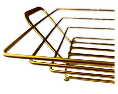 Imagen 2 del producto Frutera de mesa cuadrado dorado