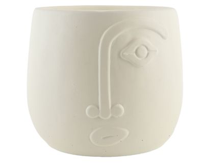 Maceta Emboss perfil blanco 17 cm