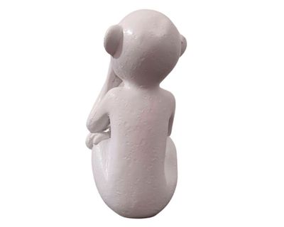 Imagen 2 del producto Figura decorativa Mono hablar blanco 15 cm