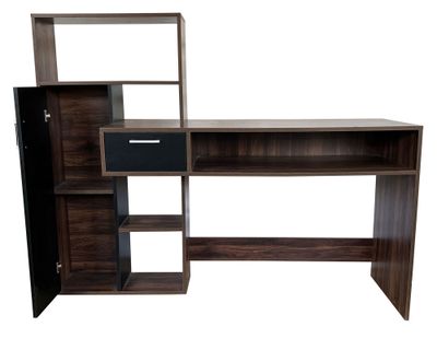 Imagen 2 del producto Centro trabajo walnut/negro 1 cajón 1 puerta