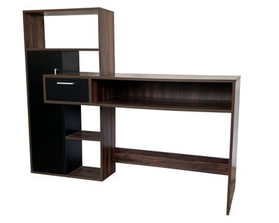 Imagen 1 del producto Centro trabajo walnut/negro 1 cajón 1 puerta