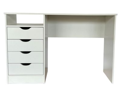 Escritorio blanco 78x120x40 cm 4 cajones