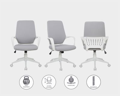 Imagen 2 del producto Silla PC Solange gris/blanco