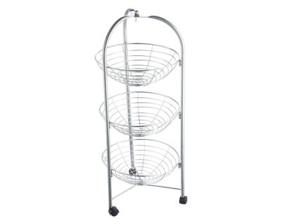 Carro organizador 3 pisos redondo silver