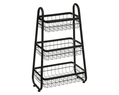 Carro organizador 3 pisos negro