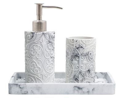 Dispensador + portacepillos + bandeja Mumbai