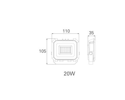 Imagen 2 del producto Proyector LED 20W 6500 K luz fría