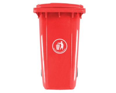 Basurero cuadrado rojo 240 lt