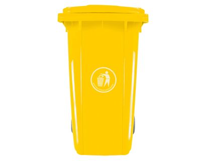 Basurero cuadrado amarillo 240 lt