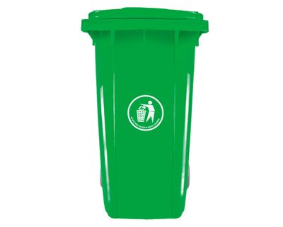 Basurero cuadrado verde 240 lt