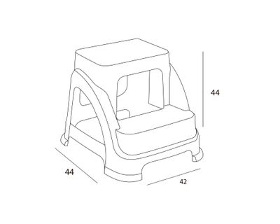Imagen 2 del producto Escalera 2 pisos 120 kg gris