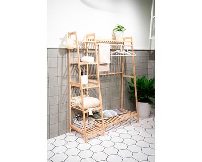 Imagen 2 del producto Clóset abierto con barra bambú 140x110x40 cm