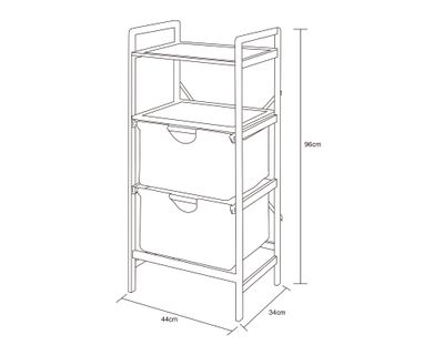 Imagen 2 del producto Organizador 2 repisas 2 cajones 96x44x34 cm
