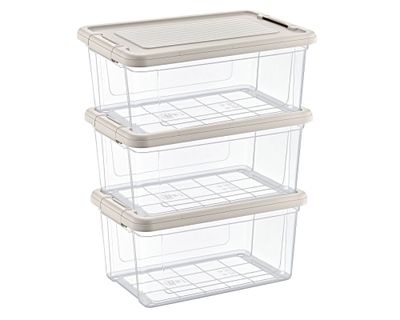 Caja organizadora 9 lt apilable 3 piezas