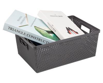 Imagen 2 del producto Caja organizadora Tejida tapa bambú marengo 11.5L