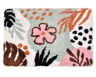 Tapete piso Flor hojas 40x60 cm