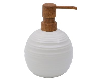 Dispensador jabón blanco/bambú