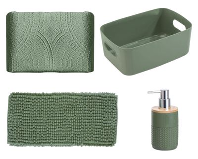 Accesorios baño verde 4 piezas