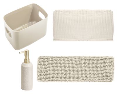 Accesorios baño ecru 4 piezas