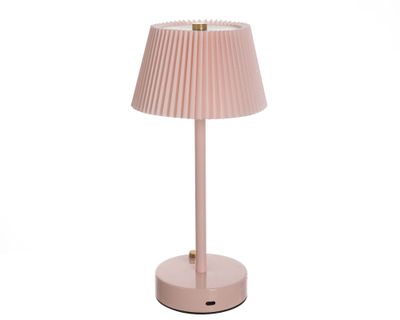 Lámpara de escritorio Plisada recargable Led rosado