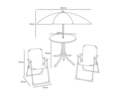 Imagen 2 del producto Sillas de playa con quitasol STMS769 stich